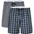 thumbnail image 4 of Men’s Pajama Shorts Cotton Sleep Short Pockets Sleep Bottoms Plaid Lounge Shorts, 4 of 5