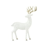 My Texas House White and Gold Standing Deer Decoration, 15 inch
