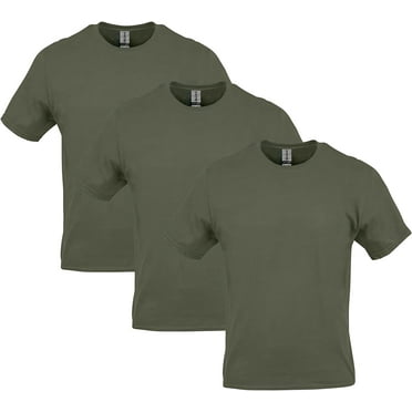 Gildan mens Heavy Cotton T-shirt, Style G5000, Multipack T Shirt, Military Green 3-pack, Medium US Pack of 3