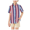 thumbnail image 4 of FINALGANG Boys Girls Independence Day Polo Shirts Kids Teen Holiday Fashion Prin Short Sleeve Button Front Collared Top For Daily Wear Blue 3-4 Years, 4 of 4
