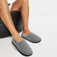 thumbnail image 6 of Men's Cozy Slippers Two-Tone Indoor Outdoor House Shoes, Mens Memory Foam House Slippers for Men with Fuzzy Plush Lining Indoor, 6 of 7