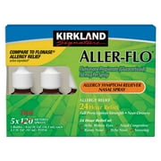 Kirkland Signature Aller-Flo Fluticasone Propionate (Glucorticoid) 5 bottles x 120 Metered Sprays .54 Fl OZ per bottle