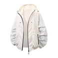 thumbnail image 2 of Guluxicc Hooded Windbreaker Jackets for Men with Pockets Drawstring Full Zipper Long Sleeve Solid Hooded Jackets for Outdoor Hiking Fall Winter, 2 of 6
