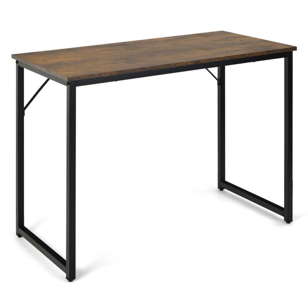 Demi Bonn L Shaped Computer Desk and Writing Workstation for Home and Office, Rustic Brown