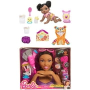 Baby alive baby go bye bye african american + Barbie crimp and color styling head, african american