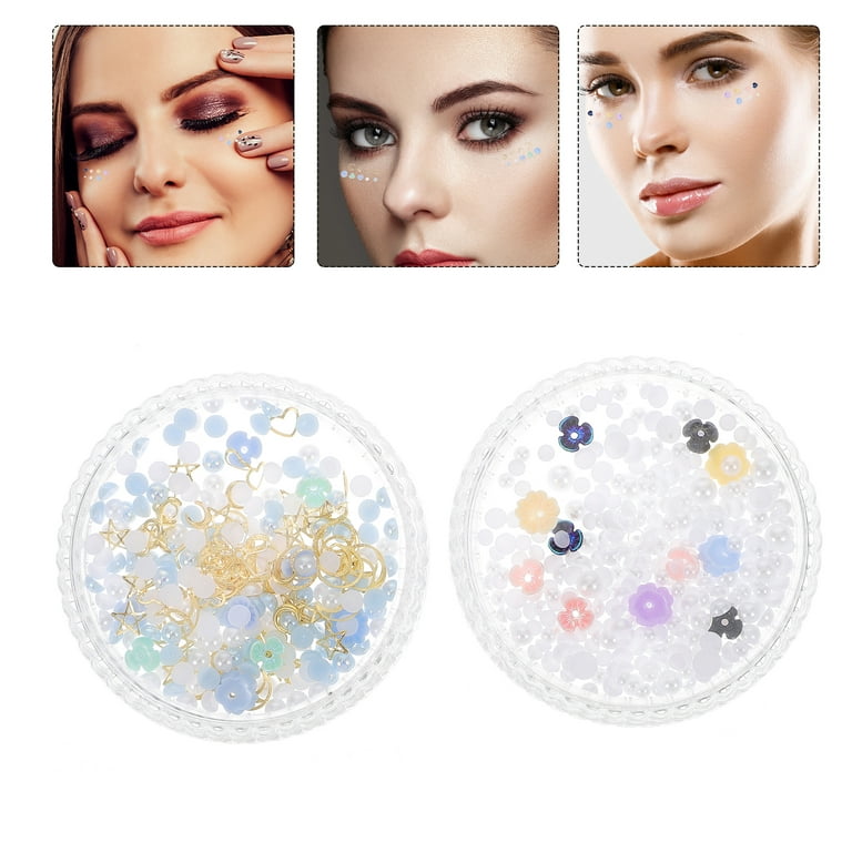2 Boxes Eye Gems Eyebrow Gems Delicate Flower Face Gems Shiny Face Jewels 