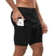 thumbnail image 4 of Pantalones cortos deportivos para correr, de ocio, para hombre, con múltiples bolsillos, holgados, de doble capa, para fitness, para exteriores, 4 of 6
