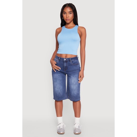 Women's Crew Neck Cropped Tank Top