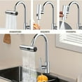 thumbnail image 2 of 3 in 1 Large‑Scale 360° Waterfall Kitchen Faucet Touch‑Controlled Swivel Spout with Extender Zinc Alloy Chrome Finish Modern Sink Faucet for Fruit Vegetable Washing, 2 of 6