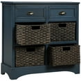 thumbnail image 3 of YesFashion Storage Cabinets Rustic Storage Cabinet with 2 Drawers And 4 Classic Rattan Basket Home Storage Chest for Dining Room Bedrooms Living Rooms Entrances Corridors, 3 of 9