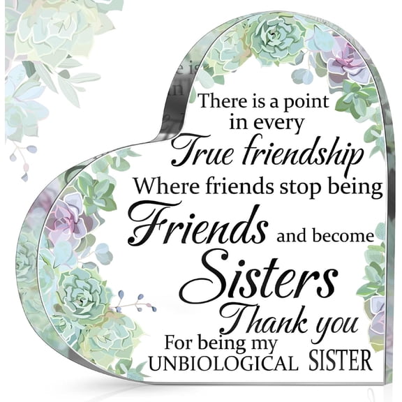 Friends Gifts for Women Friendship Bestie Plaque for Female Best Flower Sister Gift Christmas Birthday Thank You Gift for Women Acrylic Friendship (Vivid Style)