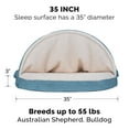 thumbnail image 4 of FurHaven Pet Products Faux Sheepskin Memory Top Snuggery Burrow Pet Bed for Dogs & Cats - Blue, 35" Base, 4 of 13