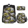 thumbnail image 1 of Easygdp White Retro Off-Road Vehicle Mochila para Niños y Niñas con Set de Caja de Almuerzo y Estuche para Lápices 3 en 1, Mochila Escolar Estampada para Adolescentes, 1 of 7