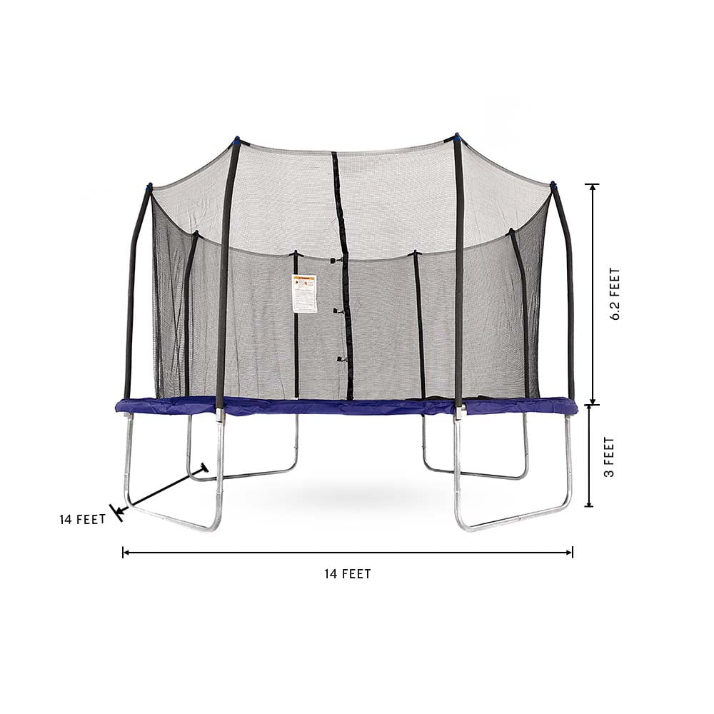 Skywalker Trampolines 14ft Square Trampoline with Enclosure – Blue