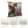 thumbnail image 4 of Qinduosi Watercolor Floral Hummingbird Pillow Covers - Spring Bird with Flower Throw Pillow Covers Tropical Cushion Covers of Outdoor Pillowcases for Sofa Couch White, 4 of 5