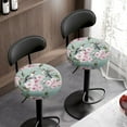 thumbnail image 3 of ZIATUBLE Flower Hummingbird Bar Stool Cover Cushion Removable Chairs Decorative Cover Size L Universal Stool Seat Replacement Cover 2 Pieces Set Slipcover for Circle Chair Stools, 3 of 6