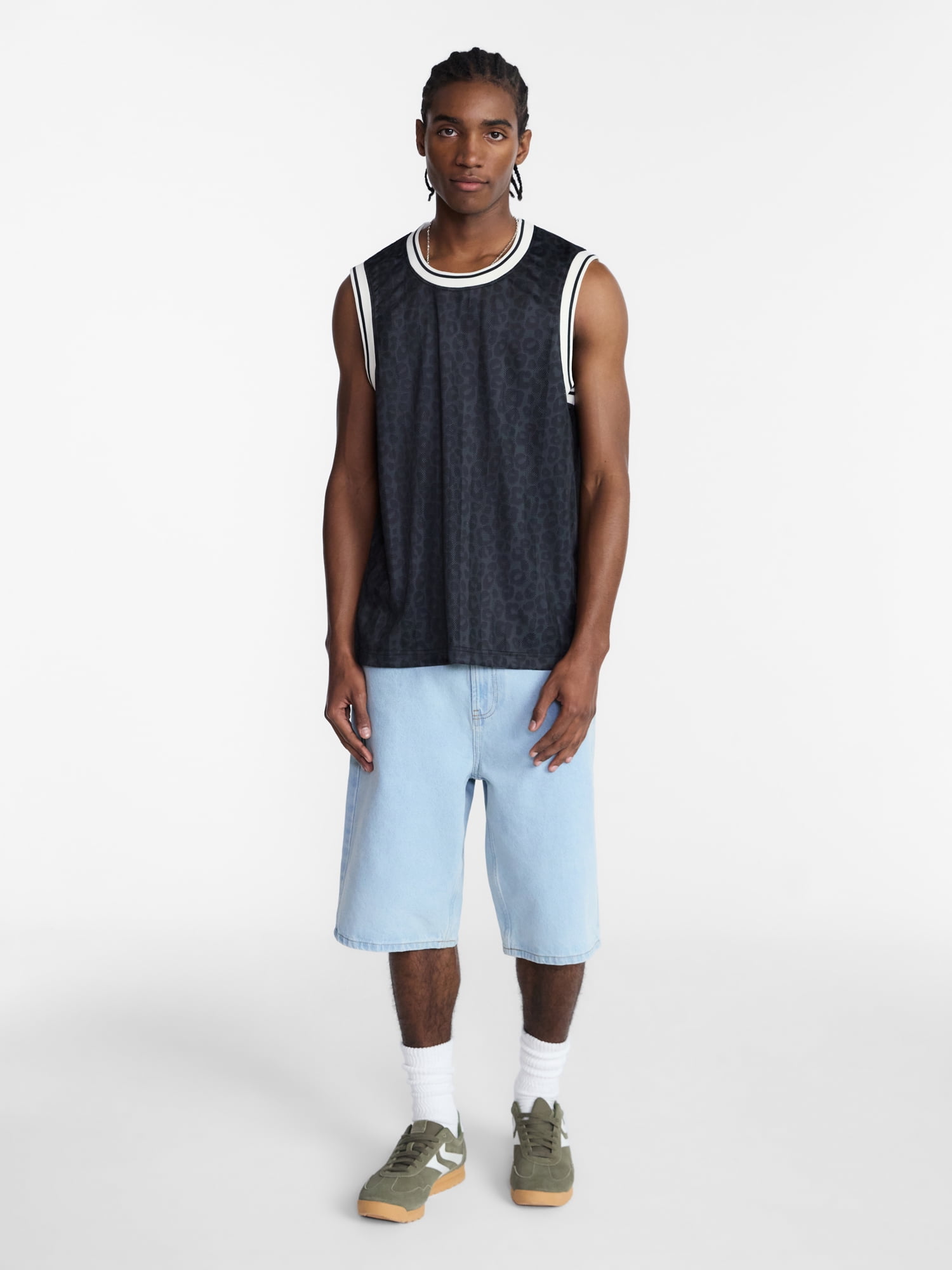 No Boundaries Printed and Solid Mesh Tank Top, Men's XS-4XLT