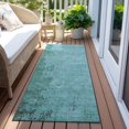 thumbnail image 3 of Dalyn Rugs Machine Washable Indoor/Outdoor Chantille Teal 2'3" x 7'6" Runner Rug, 3 of 7