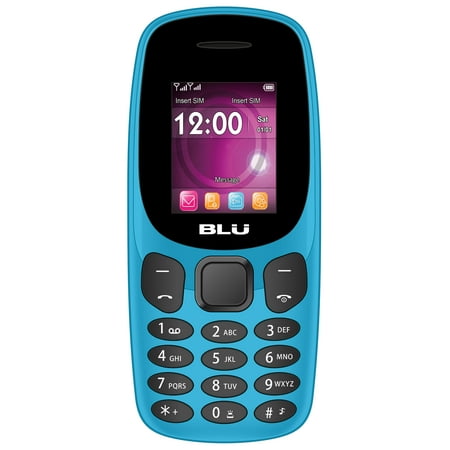 Blue Ultra Slim Cellular Phone - BLU Tank Jr T590 Unlocked GSM Dual-SIM Feature Phone w/ Built-in Flashlight & FM Antenna - Cyan