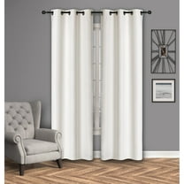 Curtain Blackout Textured Slub 2Pk Snow White - 84" x 38"