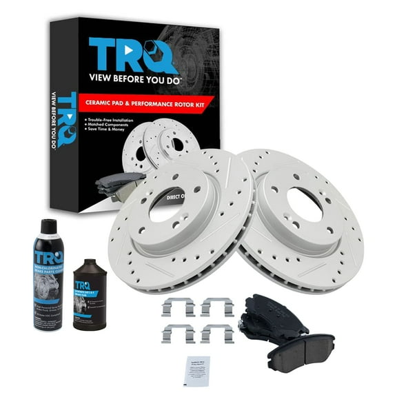 TRQ Front Ceramic Pad & Performance Coated Rotor Kit w/Chemicals BKA15495 Fits select: 2010 HYUNDAI ELANTRA TOURING, 2007-2009 HYUNDAI ELANTRA