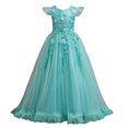 thumbnail image 5 of Vestido de noche para niños Vestido de novia para niñas Vestido de princesa con encaje bordado largo, 5 of 5