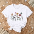 thumbnail image 7 of PVCS Womens Tops Women Mother's Day Gift Mom Flower Print Short Sleeve Round Neck Tshirt Pattern Top, 7 of 7