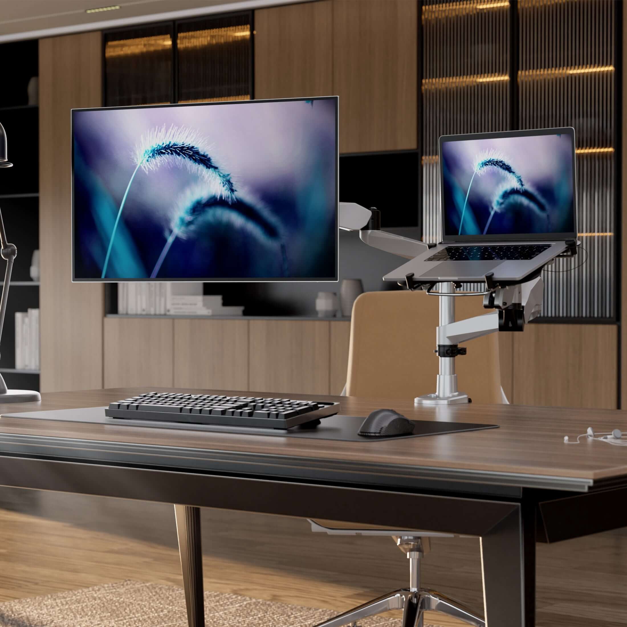 Clix Series Full Motion Single Monitor and Laptop Mount with Cooling Fan