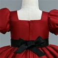 thumbnail image 5 of Mercatoo Baby Flower Girl Dress Kids 𝐑uffles P𝐚rty Wedding Dresses Satin Big Bowknot Dress for Kids Girl Birthday P𝐚rty, 5 of 6