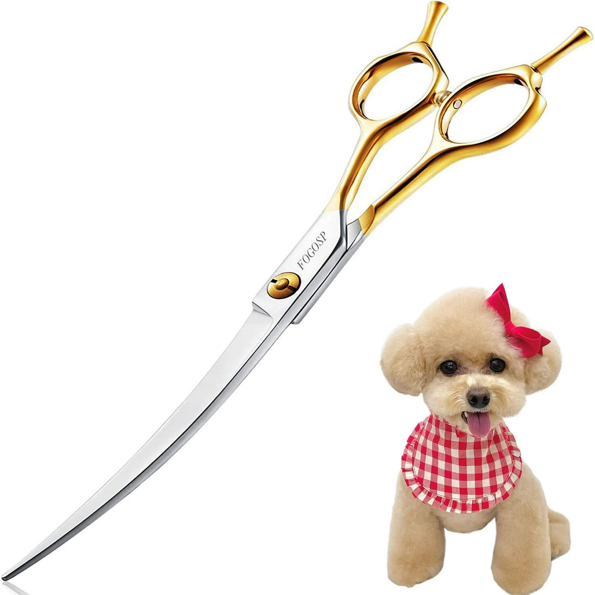 GHSDFBB Curved Dog Grooming Scissors Professional 7.5 Grooming Shears for Dogs Pet Right Handed Groomer Japan 440C Stainless Steel 7.5 in Curved