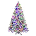 thumbnail image 1 of Costway 7 FT Pre-Lit Snow Flocked Christmas Tree Hinged Xmas Tree with 8 Modes 320 Lights, 1 of 10