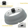thumbnail image 3 of Microwave Splatter Cover Vented Glass Cover Splatter Guard Lid with Collapsible Silicone for Food as Pot Cover 11.8 inch Large Plate Cover for 6 7 8 9 10 11 inch Plate Bowl, 3 of 8