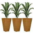 thumbnail image 2 of Outsunny Set of 3 Tall Outdoor Planters w/ Drainage Holes Light Brown, 2 of 9