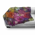 thumbnail image 3 of Floral Soft Flannel Fleece Throw Blanket, Vibrant Flower Bouquet with Daisy Peony Gerbera Petals Romantic Arrangement Print, Cozy Plush for Indoor and Outdoor Use, 70" x 90", Multicolor, by Ambesonne, 3 of 6