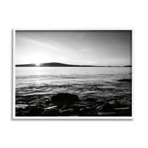 Stupell Industries Frenchman Bay Nautical Seascape Photograph White Framed Art Print Wall Art, Design by Laura Marshall
