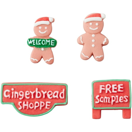 Royal Icing Decorations 4/Pkg-Signs & Gingerbread
