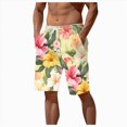 thumbnail image 6 of NOLDARES Mens Summer Hawaii Beach Shorts Cotton Stretch Drawstring Casual Shorts with Pockets(Pink,XL), 6 of 6
