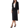 thumbnail image 2 of INSPIRE CHIC Women's 3/4 Sleeve Cardigan Blazer Shawl Collar Open Front Lightweight Stretchy Jackets Black S, 2 of 5