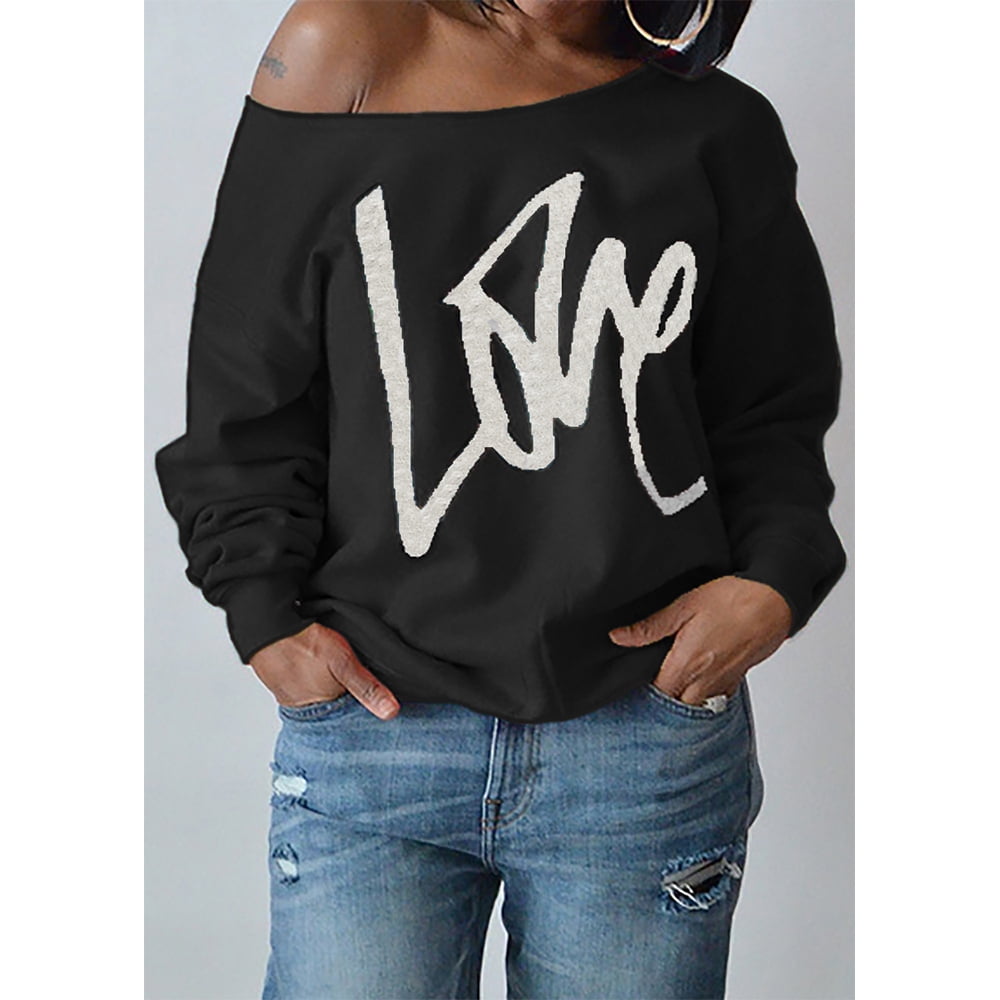 black off the shoulder slouchy top
