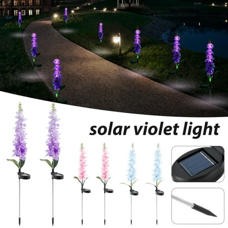 

Keyohome 12PCS Garden Flower Light Solar Violet Flower Lights Garden Violet Lawn Light for Patio Lawn