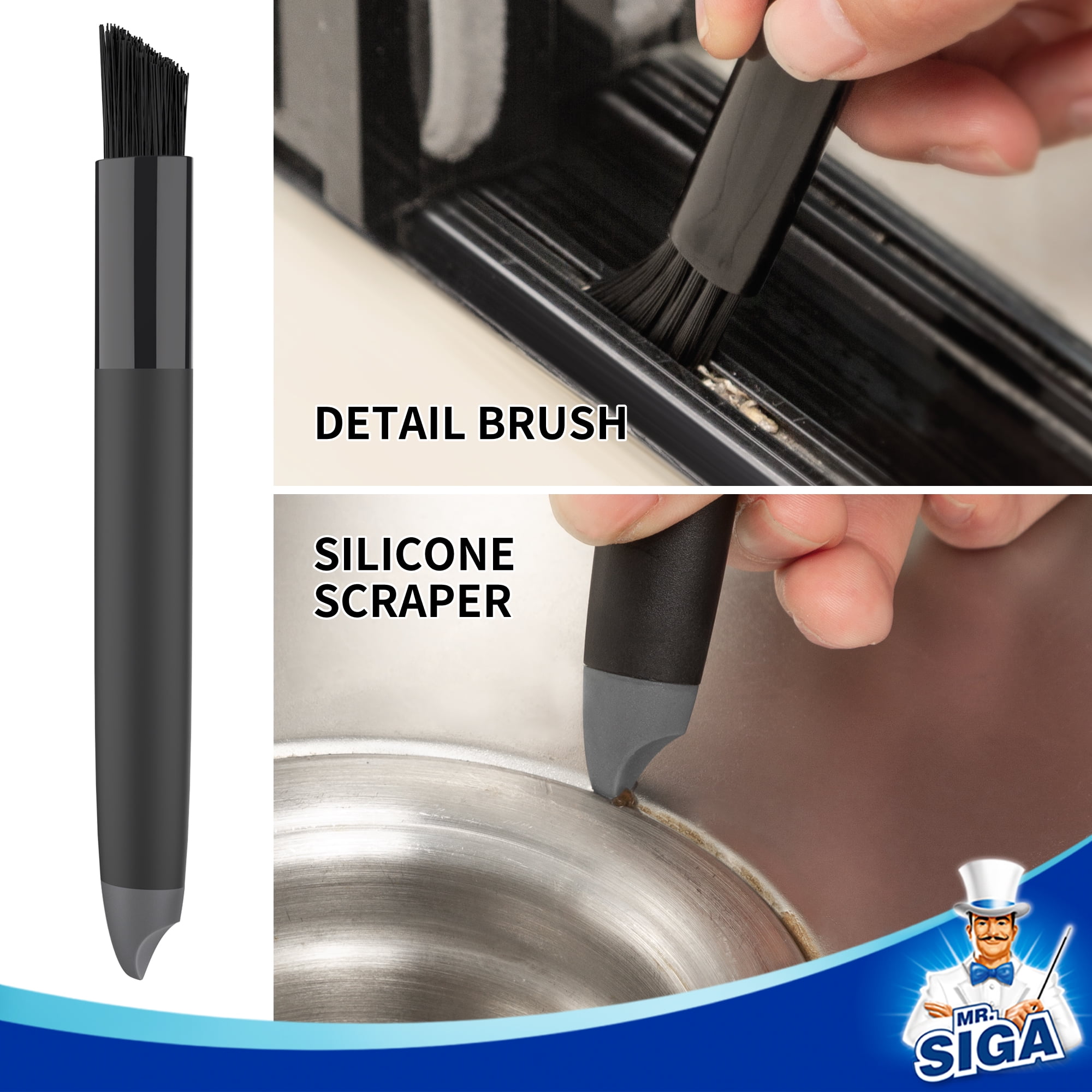MR.SIGA Grout Cleaner Brush Set, Detail Cleaning Brush Set for Tiles,  Sinks, Drains, Grout Brush for Edge, Crevice Cleaning : : Home  Improvement