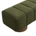 thumbnail image 4 of Christopher Knight Home 50" Ottoman Bench with Boucle Upholstery and Wood Legs, Green Fabric, 4 of 8