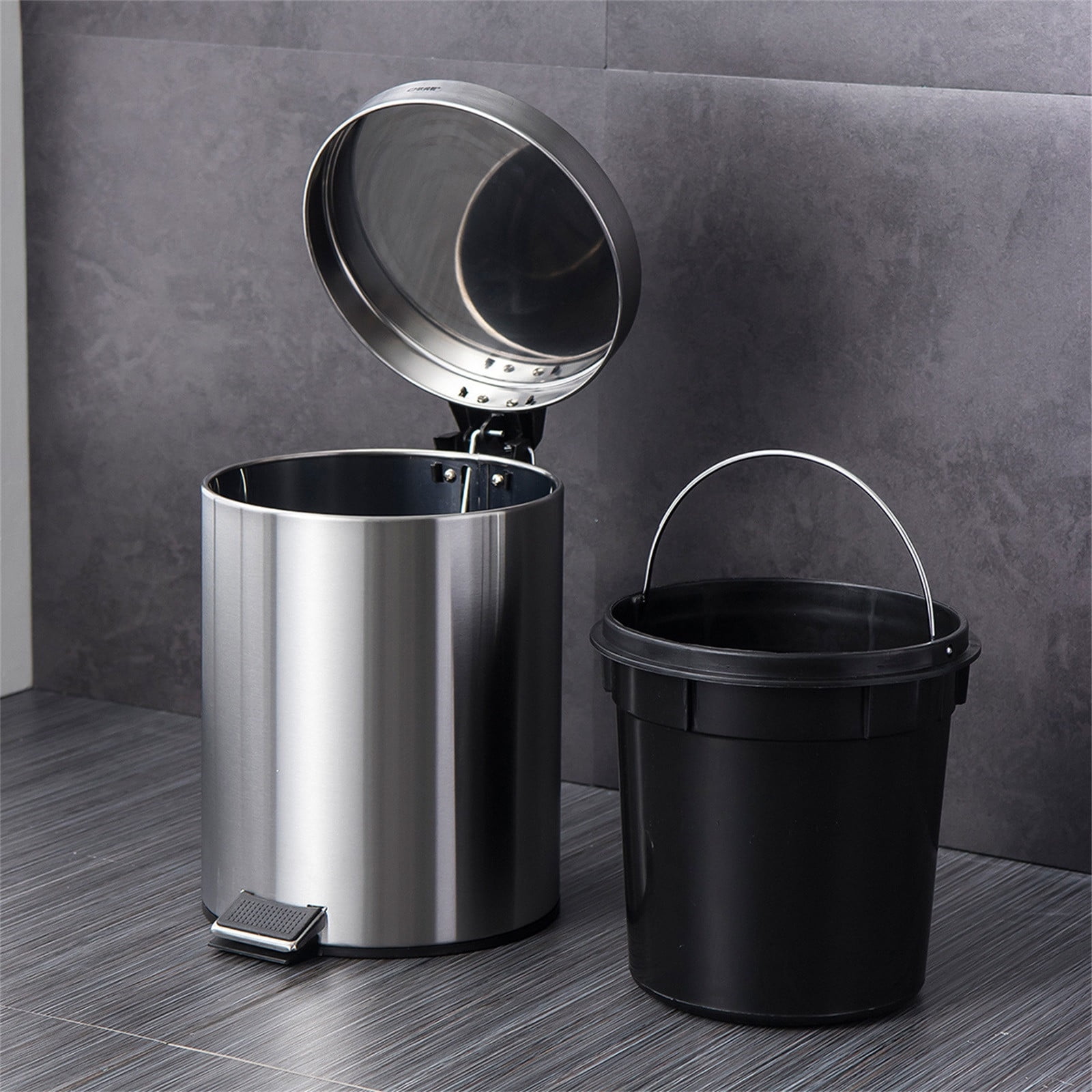 CVLNCYCLING Clearance 13 Gallon Stainless Steel Kitchen Trash Can,Garbage Can for Bathroom,Trash Can with Lid,for Bathroom, Kitchen, Office