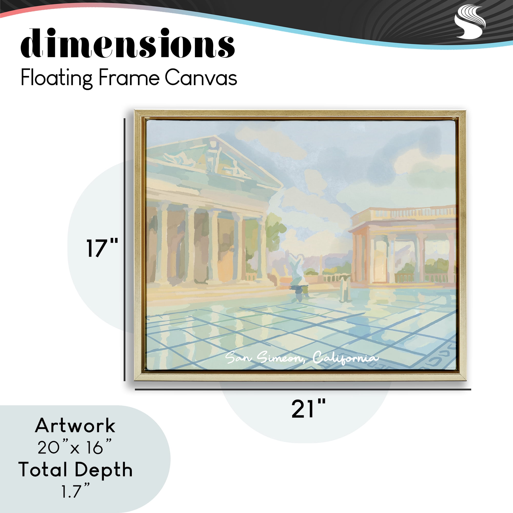 Stupell Industries San Simeon California Gold Framed Floater Canvas Wall Art, design by Amelia Noyes