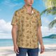 thumbnail image 3 of Fotbe Brown Flowers Camisa Hawaiana para Hombre Unisex – Camisa Casual de Verano con Botones de Manga Corta de Algodón y Lino,Small, 3 of 7
