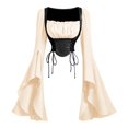 thumbnail image 2 of Bell Sleeve Tops for Women Corset Top Medieval Costume Halloween Cosplay Halloween Costumes for Women, Size S, 2 of 4