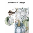 thumbnail image 5 of Fall Pumpkin Valances for Windows Green Eucalyptus Leaves Flower Letter Harvest Kitchen Valance Curtain Rod Pocket Small Curtains for Cafe Bathroom Laundry Basement 42" x 12", 5 of 8
