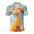 thumbnail image 2 of Daiia Happy Goat In Meadow Pattern Men’s Polo Shirts,Solid Deck Shirt,Classic Fit, Breathable Cotton Polo for Casual and Sport Wear-Small, 2 of 7