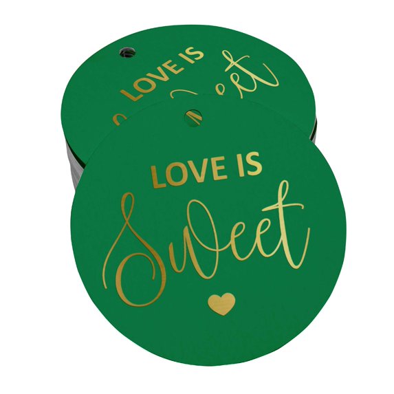 Inkdotpot Real Gold Foil Love Is Sweet Wedding Tag Favor Hang Paper Tag 100 Piece