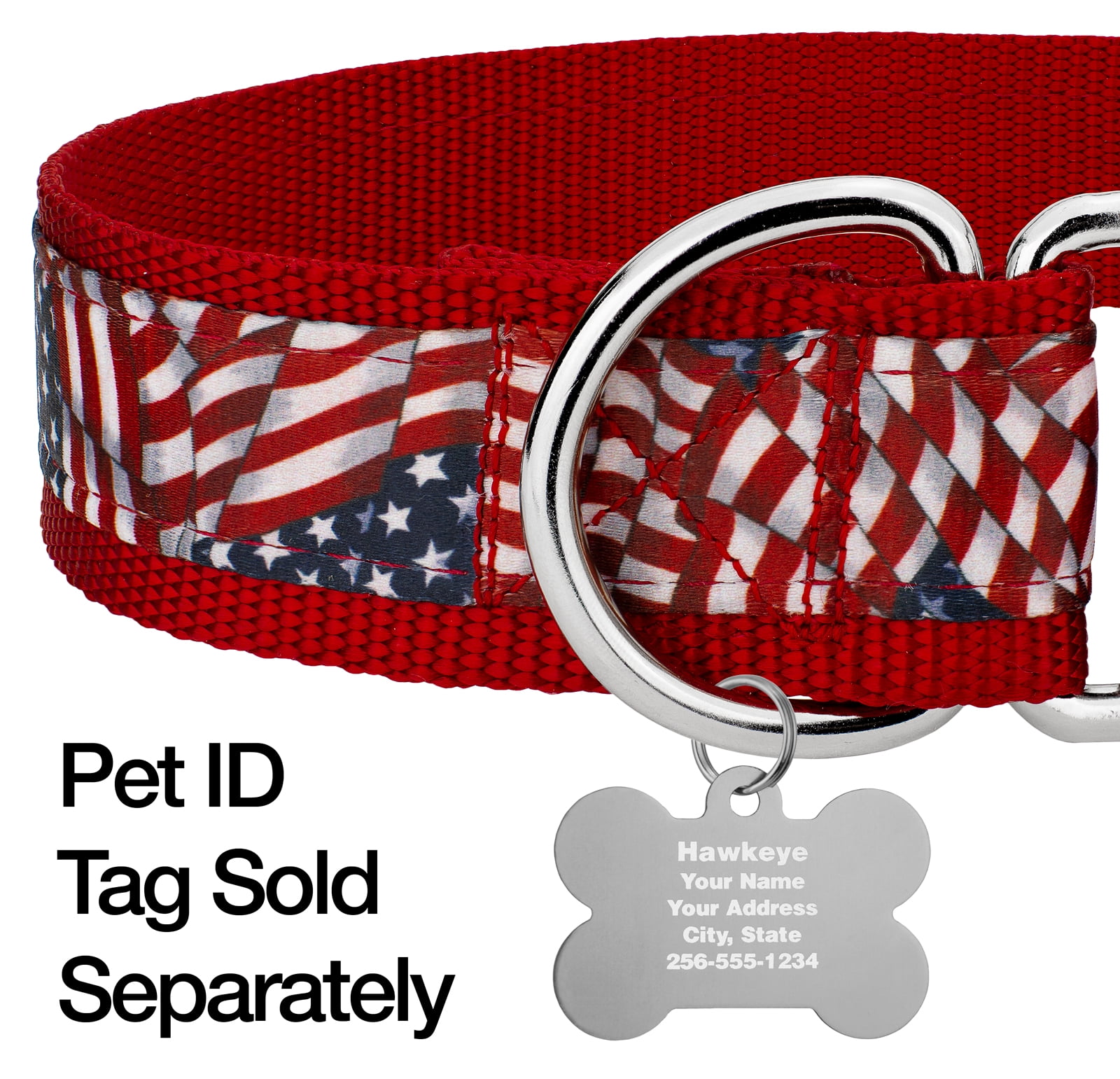 Country Brook Petz® Patriotic Tribute Signature Martingale Dog Collar, 1 1/2 inch, Large